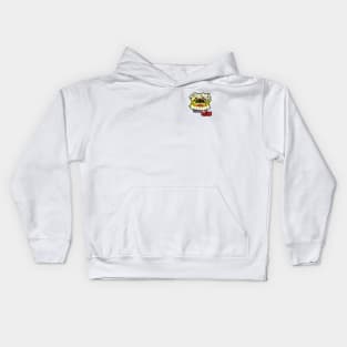 Neon Pepe's Burgers Logo from Steven Universe on White Top Left  Patterned (rbapproved45146419) Kids Hoodie